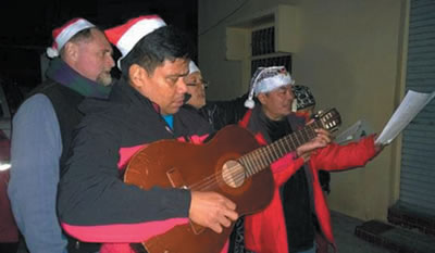 Caroling at Christmas